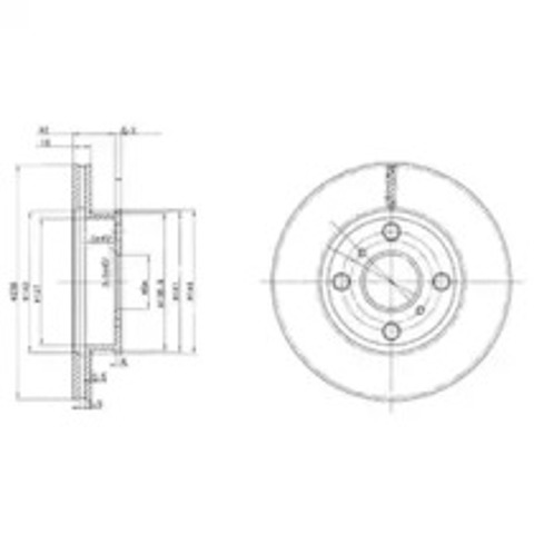 Tarcza hamulcowa przednia BG2424 DELPHI