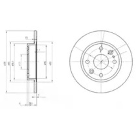 Tarcza hamulcowa tylna BG2803 Delphi