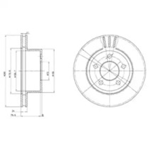 Tarcza hamulcowa przednia BG3533 DELPHI