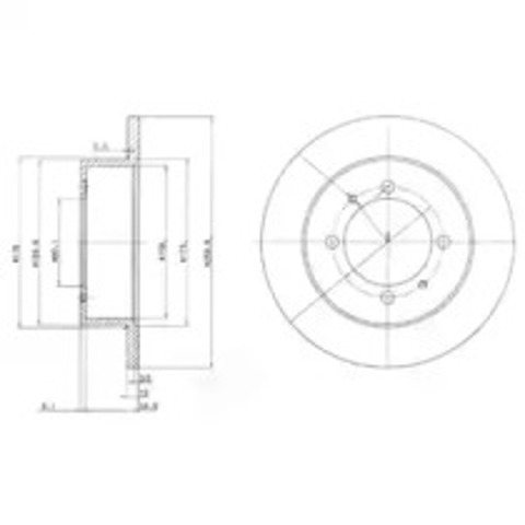 Tarcza hamulcowa tylna BG3609 DELPHI