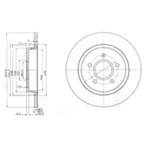 Tarcza hamulcowa tylna BG3897C DELPHI