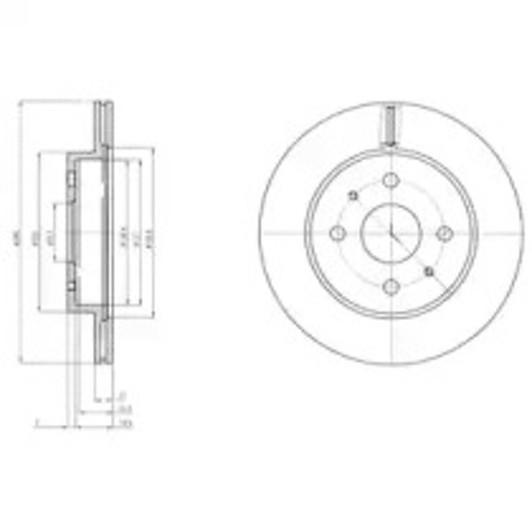 Tarcza hamulcowa przednia BG4128 DELPHI