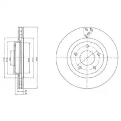 Tarcza hamulcowa przednia BG4246 DELPHI