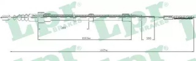 Linka hamulca ręcznego tylna prawa/lewa C0305B LPR