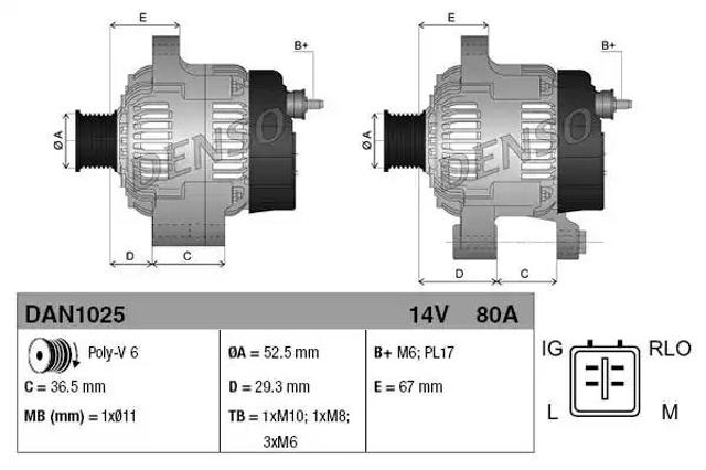 Alternator DAN1025 DENSO