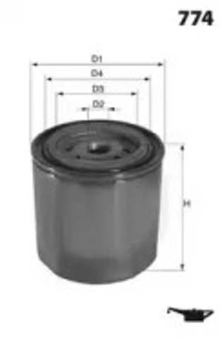 Filtr oleju ELH4125 MECAFILTER
