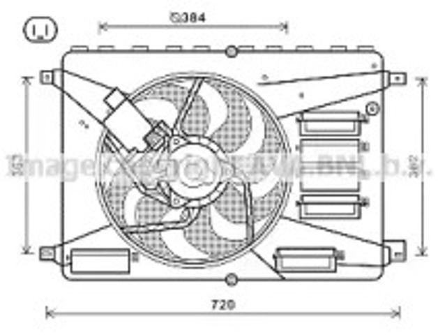 Wentylator elektryczny układu chłodzenia kompletny (silnik+wirnik) Ford S-Max CA1