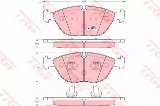 Klocki hamulcowe przednie tarczowe GDB1285 TRW