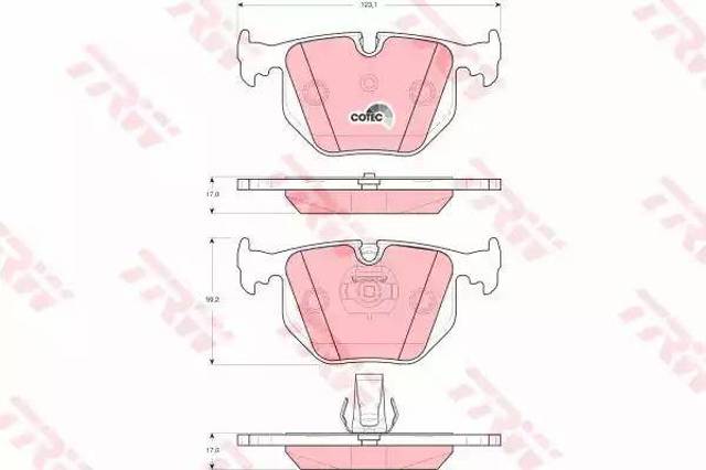 Okładziny (klocki) do hamulców tarczowych tylne GDB1527 TRW