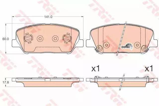Klocki hamulcowe przednie tarczowe GDB3582 TRW