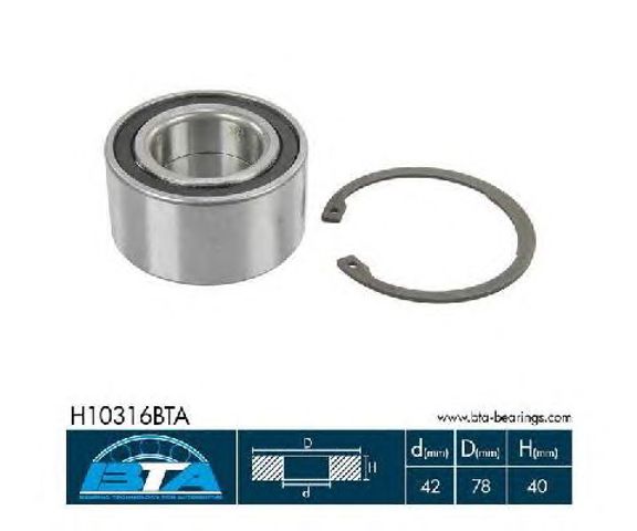 Łożysko piasty przedniej H10316BTA BTA