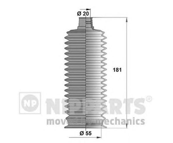 Osłona mechanizmu kierowniczego (maglownicy) J2842026 NIPPARTS