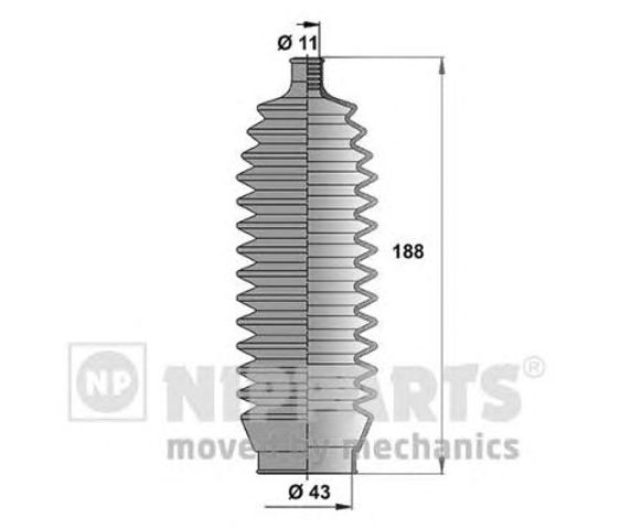 Osłona mechanizmu kierowniczego (maglownicy) J2847010 NIPPARTS