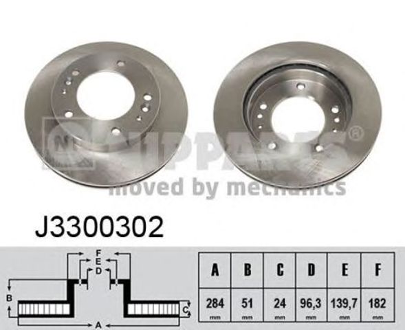 Tarcza hamulcowa przednia J3300302 NIPPARTS