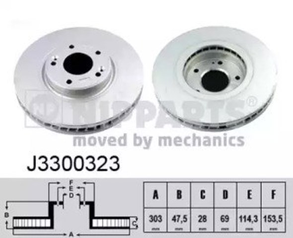 Tarcza hamulcowa przednia J3300323 Nipparts