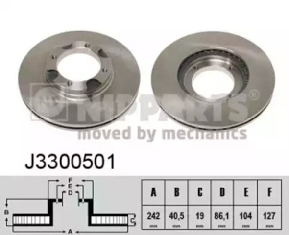 Tarcza hamulcowa przednia J3300501 NIPPARTS