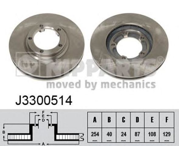 Tarcza hamulcowa przednia J3300514 NIPPARTS
