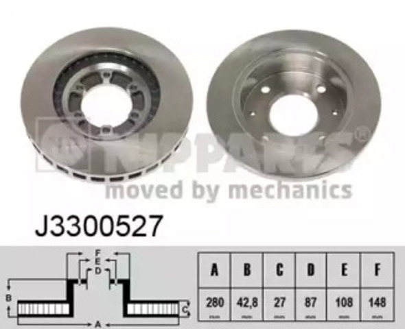 Tarcza hamulcowa przednia J3300527 NIPPARTS