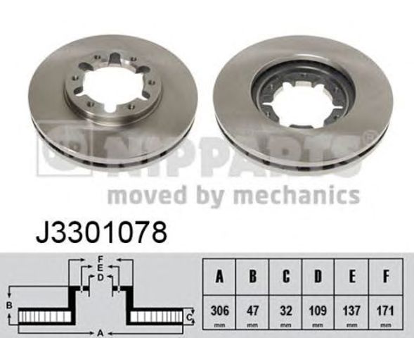 Tarcza hamulcowa przednia J3301078 NIPPARTS