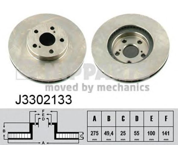 Tarcza hamulcowa przednia J3302133 NIPPARTS