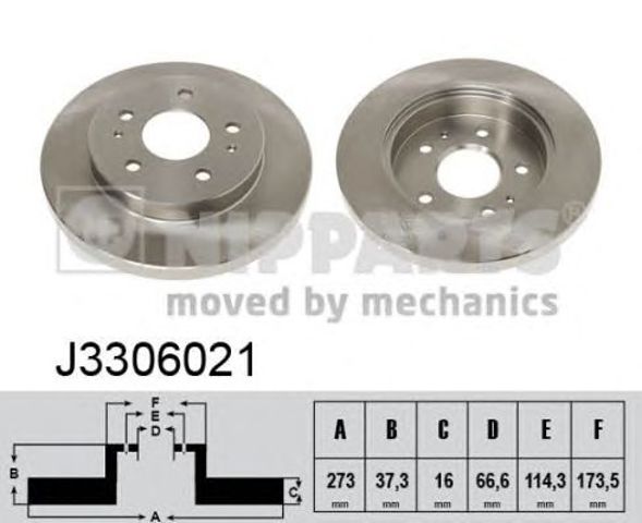 Tarcza hamulcowa przednia J3306021 NIPPARTS