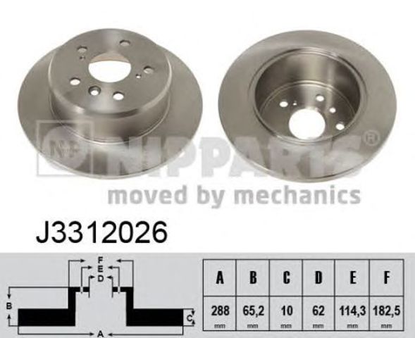 Tarcza hamulcowa tylna J3312026 NIPPARTS