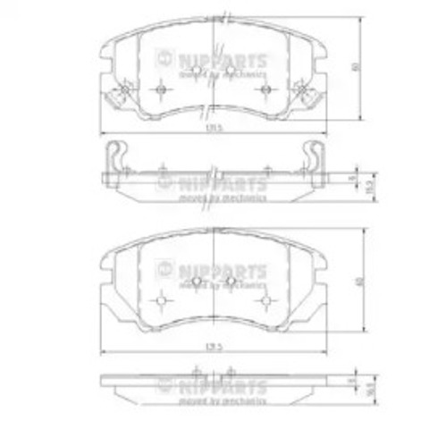 Klocki hamulcowe przednie tarczowe J3600541 NIPPARTS