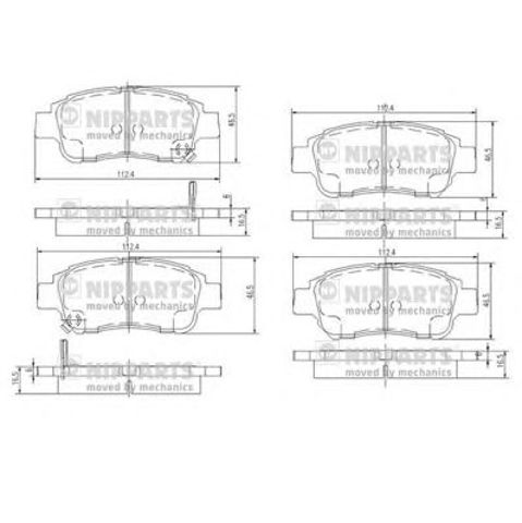Klocki hamulcowe przednie tarczowe J3602086 NIPPARTS