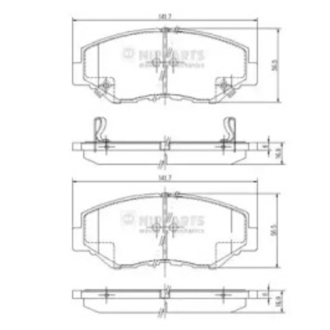 Klocki hamulcowe przednie tarczowe J3604061 NIPPARTS