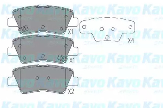 Okładziny (klocki) do hamulców tarczowych tylne KBP3045 KAVO PARTS