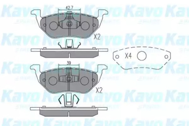 Okładziny (klocki) do hamulców tarczowych tylne KBP4568 KAVO PARTS