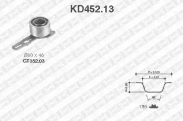 Pasek rozrządu, zestaw KD45213 SNR