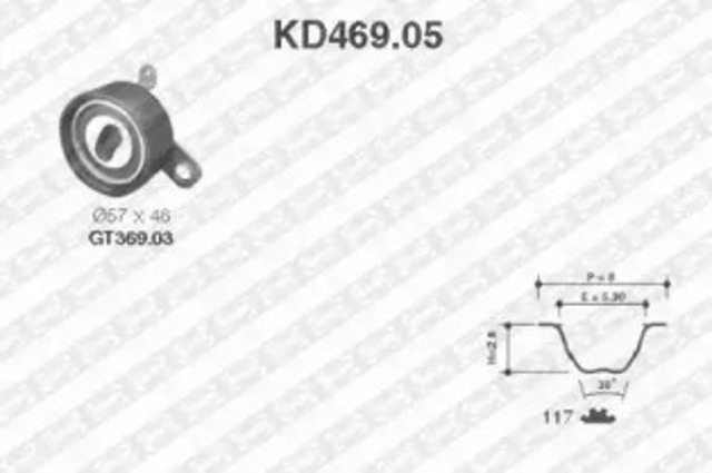 Pasek rozrządu, zestaw KD46905 SNR