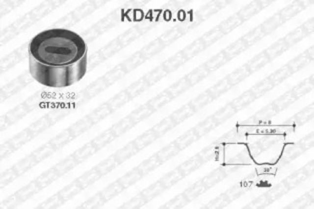 Pasek rozrządu, zestaw KD47001 SNR