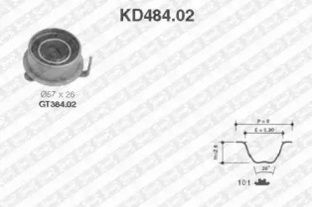 Pasek rozrządu, zestaw KD48402 SNR