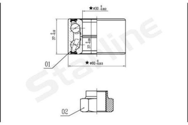 Łożysko piasty przedniej LO00559 STARLINE