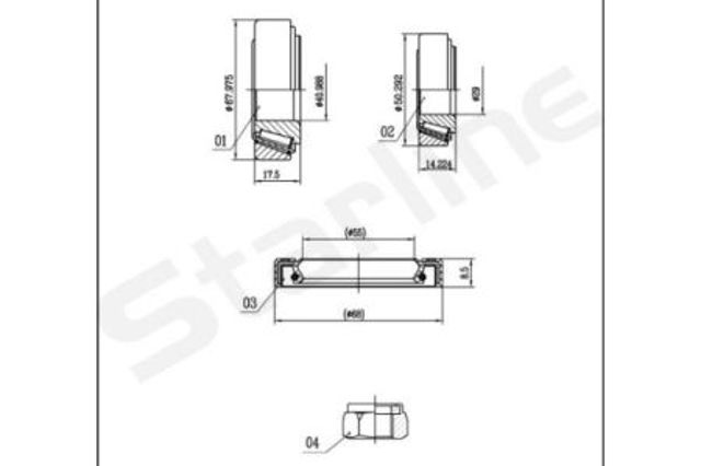 Łożysko piasty przedniej LO00802 STARLINE