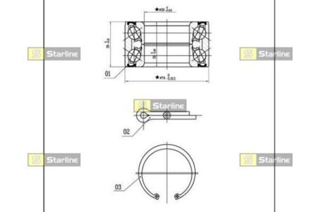 Łożysko piasty przedniej LO03410 STARLINE