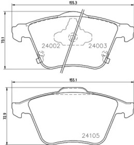 Klocki hamulcowe przednie tarczowe MDB2768 MINTEX