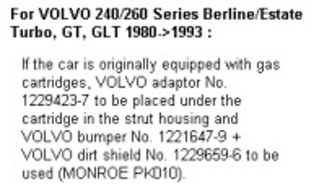 Amortyzator przedni Volvo 240 P242, P244