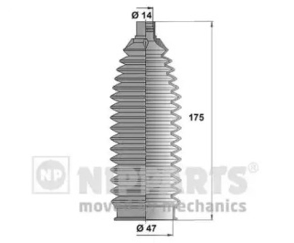 Osłona mechanizmu kierowniczego (maglownicy) N2845006 NIPPARTS