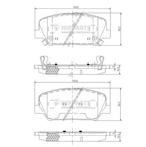 Klocki hamulcowe przednie tarczowe N3600547 NIPPARTS