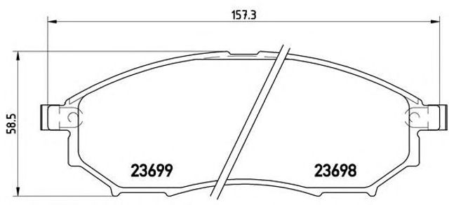 Klocki hamulcowe przednie tarczowe P56058 BREMBO