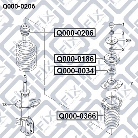 Odbój amortyzatora przedniego Q0000206 Q-fix