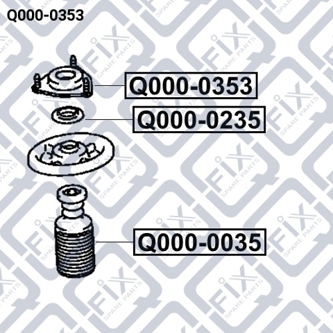 Poduszka amortyzatora przedniego Q0000353 Q-FIX