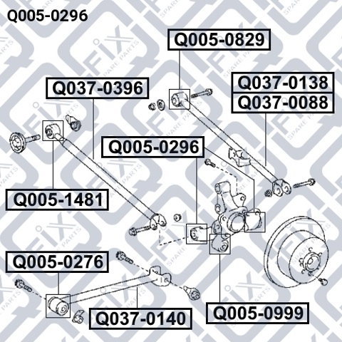 Silentblock czopu tylnego Q0050296 Q-FIX