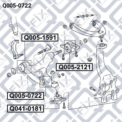 Silentblock przedniego wahacza dolnego Q0050722 Q-fix