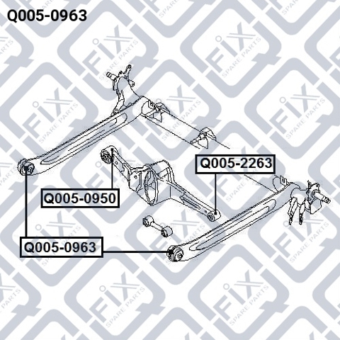Silentblock tylnej belki Q0050963 Q-FIX