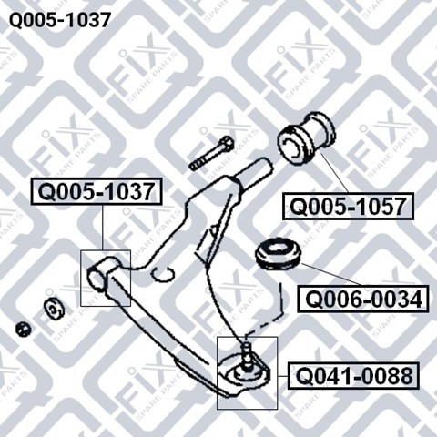 Silentblock przedniego wahacza dolnego Q0051037 Q-fix