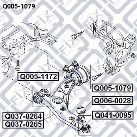 Silentblock przedniego wahacza dolnego Q0051079 Q-fix